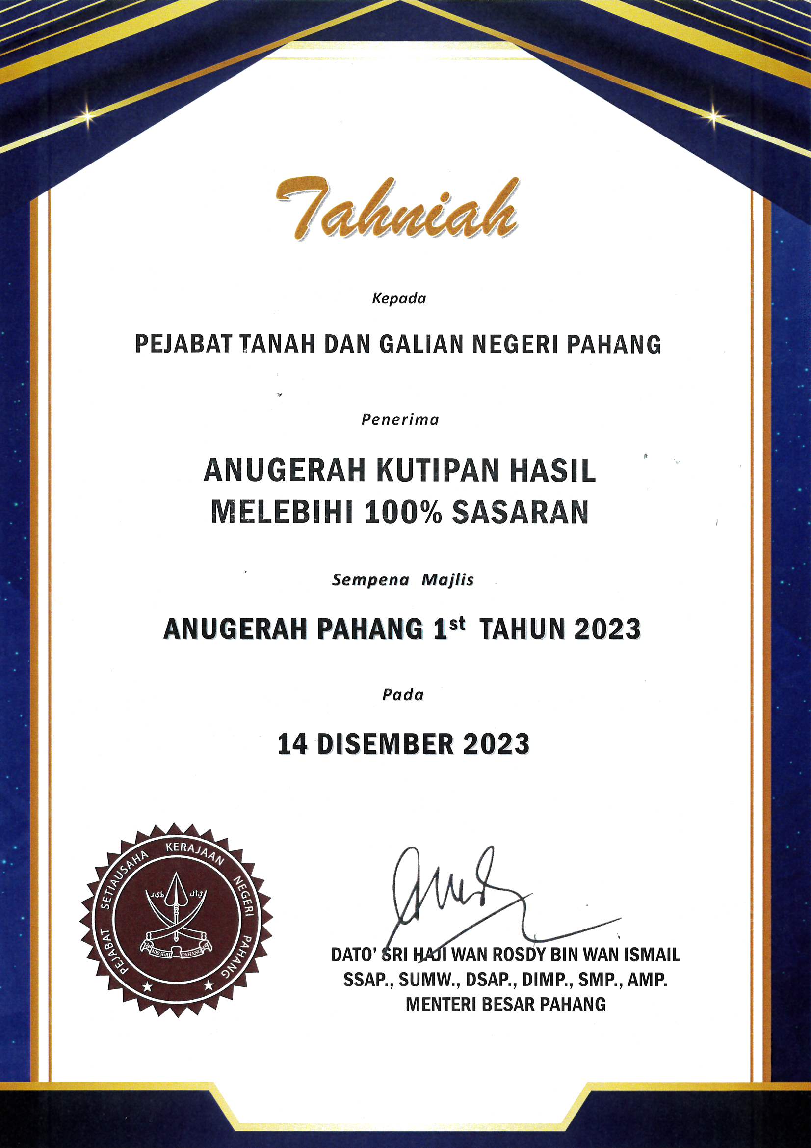 Majlis Anugerah Pahang 1st Majlis Anugerah Pahang 1st
