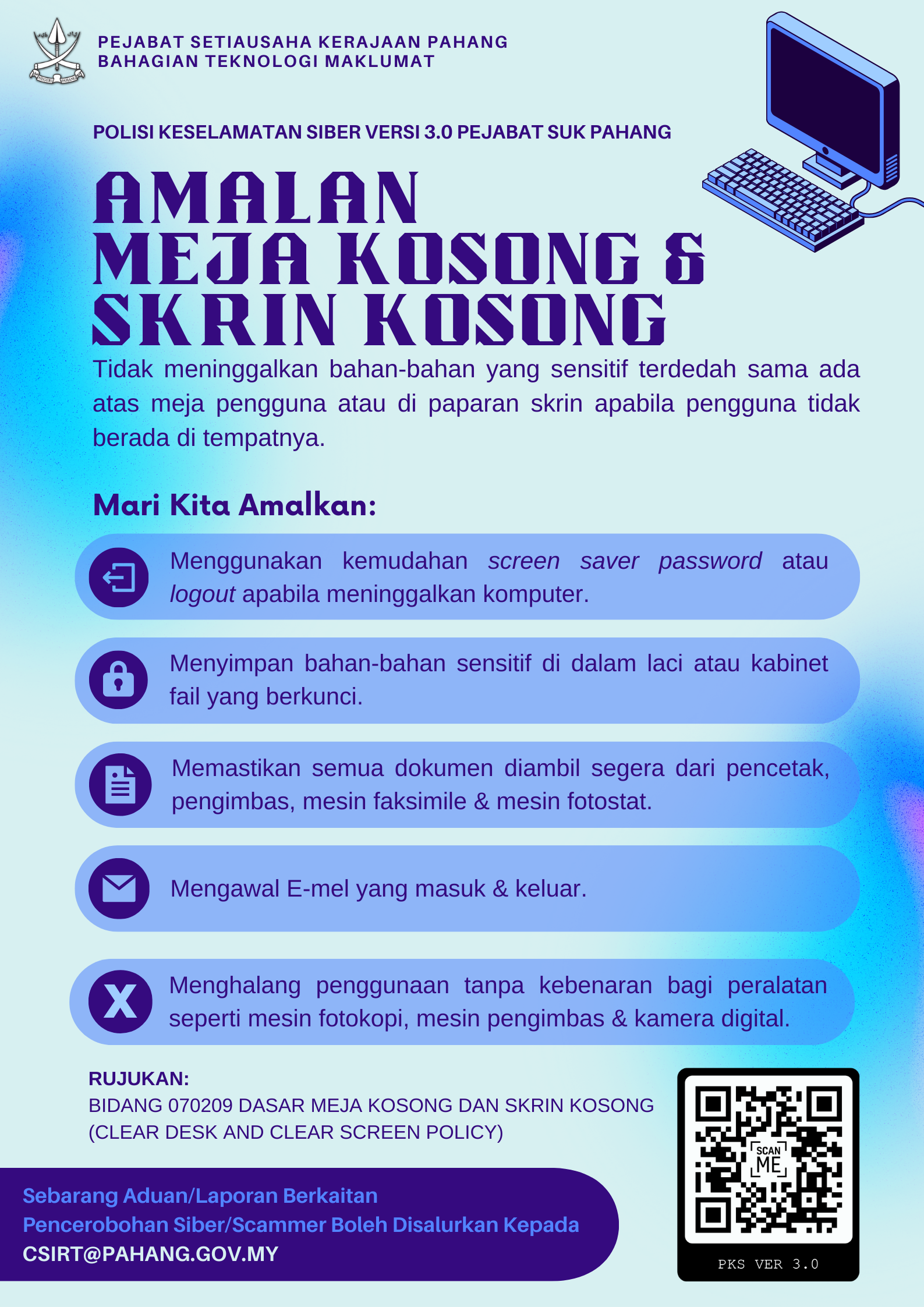 Amalan Meja Kosong dan Skrin Kosong