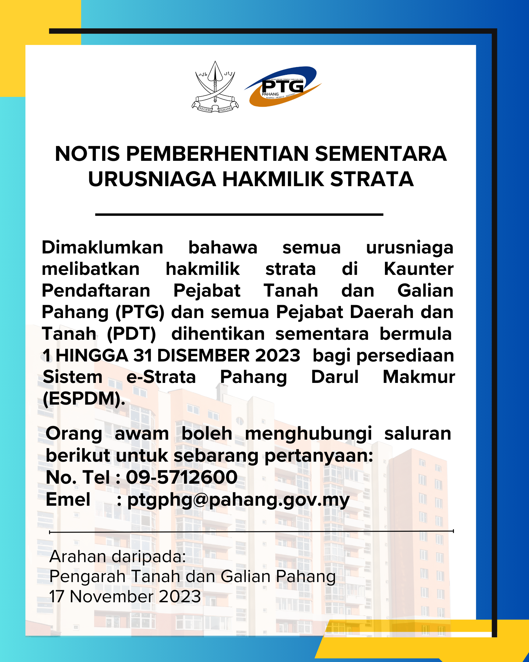 Notis Henti Sementara Urusniaga Strata Notis Henti Sementara Urusniaga Strata